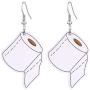 Toilet Paper Earrings for Women Paper Towel Dangle Statement Earrings Mask earrings Hypoallergenic Jewelry for Girls-LEATHER