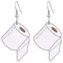 Toilet Paper Earrings for Women Paper Towel Dangle Statement Earrings Mask earrings Hypoallergenic Jewelry for Girls-LEATHER