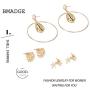 Bmadge Gold Geometric Earrings Exaggerated Statement Earrings Punk Stylish Sectored Twisted Earring Jewelry for Women and Girls