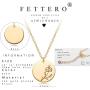 Fettero Birth Month Flower Necklace for Women Gold Disc Round Medal Pendant Engraved Floral 14K Gold Plated Minimalist Simple Personalized Jewelry Gift