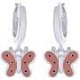 AFFY Jewelry Peach Enamel Butterfly Drop Earrings in 925 Sterling Silver