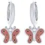 AFFY Jewelry Peach Enamel Butterfly Drop Earrings in 925 Sterling Silver AFFY Jewelry Peach Enamel Butterfly Drop Earrings in 925 Sterling Silver