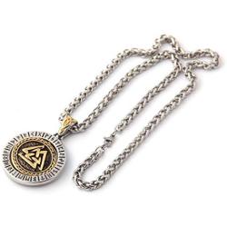 Gungneer Norse Valknut Pendant Viking Odins Symbol Nordic Pagan Jewelry Great Protection Amulet Talisman Stainless Steel Necklace