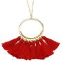 Manfnee Tassel Bohemian Earring Alloy Dangle&Drop Leather Teardrop Wood Earrings Jewelry Women