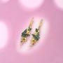 Santuzza Butterfly Drop Earrings 925 Sterling Silver Green Spinel Gold Star Flower Dangle Earring Jewelry For Women