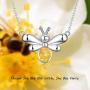 CHENGHONG Bee Necklace for Women 925 Sterling Silver Bumble Honey Bee Necklace Queen Bee Necklace for Women Cute Animal Jewelry Gift for Her