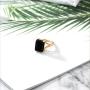 Gem Stone King Black Onyx 18K Yellow Gold Plated Silver Womens Solitaire Ring 6.60 Ct Gemstone 14X10MM Emerald Cut (Available 5,6,7,8,9)