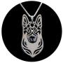 German Shepherd Dog Sterling Silver Necklace Dangle Earrings Set by Ginger Lyne Ears Down Puppy Dog Pet Pendant Box Chain Doggie Animal Paw Print Heart Jewelry for Pit Mom Women Girls Teens