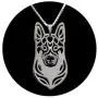 German Shepherd Dog Sterling Silver Necklace Dangle Earrings Set by Ginger Lyne Ears Down Puppy Dog Pet Pendant Box Chain Doggie Animal Paw Print Heart Jewelry for Pit Mom Women Girls Teens