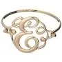 Jewelry Nexus Monogram Filigree Designer Gold-Tone Wire Bracelet Jewelry Nexus Monogram Filigree Designer Gold-Tone Wire Bracelet