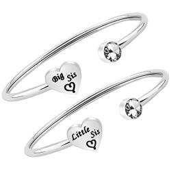 3 Sisters Bracelet Set Big Sister Middle Sister Little Sister Cuff Bangle Bracelet Sister Jewelry Gift for Family Friend Gifts