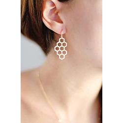 MANZHEN Dainty Honeycomb Beehive Dangle Earrings for Women Girls