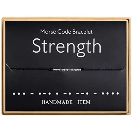 Strength Morse Code Bracelet Handmade Bead Adjustable String Bracelets Inspirational Jewelry for Women Strength Morse Code Bracelet Handmade Bead Adjustable String Bracelets Inspirational Jewelry for Women