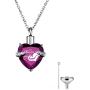 Cat Eye Jewels Memorial Cremation Urn Keepsake Ash Holder Heart Birthstone Pendant Necklace for Ashes for Men Women with Funnel Kit