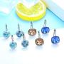 ORAZIO 4 Pairs CZ Leverback Dangle Hoop Earrings for Women Gold Plated Round Square Crystal Dangle Huggies Earrings Cute Drop Earrings Jewelry Set