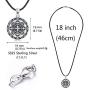 Aniu Compass Necklace Gift for Women/Girls/Wife, S925 Sterling Silver Pendant''Compass of Life'' Valentines Day Jewelry Gifts with Leather Rope length 18inch (46cm)