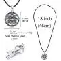 Aniu Compass Necklace Gift for Women/Girls/Wife, S925 Sterling Silver Pendant''Compass of Life'' Valentines Day Jewelry Gifts with Leather Rope length 18inch (46cm)
