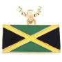 GWOOD Jamaica Flag Small Pendant Gold Color with 24 Inch Long Box Necklace