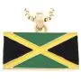 GWOOD Jamaica Flag Small Pendant Gold Color with 24 Inch Long Box Necklace GWOOD Jamaica Flag Small Pendant Gold Color with 24 Inch Long Box Necklace