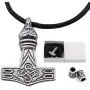 GUNGNEER Raven Head Thors Hammer Pendant Necklace - Stainless Steel Nordic Viking Mjolnir Choker for Men Women, Adjustable Length Cotton Cord GUNGNEER Raven Head Thors Hammer Pendant Necklace - Stainless Steel Nordic Viking Mjolnir Choker for Men Women, Adjustable Length Cotton Cord