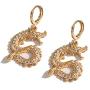 Dragon Dangle Earrings Exaggerated Chinese Dragon Small Hoop Earrings for Women Girls Hip Hop Party Jewelry Gifts