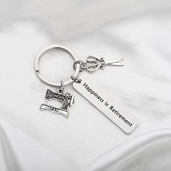 FUSTMW Retirement Gift Happiness is Retirement Keychain Happy Retirement Jewelry Gift for RN Nurse Dentist Tailor Retirement Keychain Gifts for Women/Men