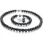 Kaitlyn Black 8-9mm A Quality Freshwater 925 Sterling Silver Cultured Pearl Set For Women Kaitlyn Black 8-9mm A Quality Freshwater 925 Sterling Silver Cultured Pearl Set For Women