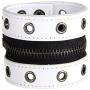 Xusamss Punk Alloy Zipper Wristband Pu Leather Cuff Bracelet,7 1/2 Wrist