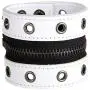 Xusamss Punk Alloy Zipper Wristband Pu Leather Cuff Bracelet,7 1/2 Wrist