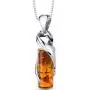 Baltic Amber Cylindrical Pendant Necklace Sterling Silver Cognac Color Baltic Amber Cylindrical Pendant Necklace Sterling Silver Cognac Color