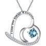 BriLove Women 925 Sterling Silver''I Love You Always & Forever'' Engraved CZ Heart Pendant Necklace
