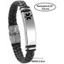 Murinsar Personalized Custom Name ICE Engraved Medical Alert Disease Awareness Leather Bracelet Alarm ID Bangle Emergency Life Saver for Adults Children,Black,Brown