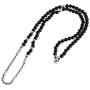 BLEUM CADE Star Wiccan Witch Magical Power Pentagram Pendant Necklace with Black Agate Stone Chain 26''