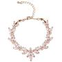 WeimanJewelry Silver/Gold/Rose Gold Plated Cubic Zirconia Round CZ Marquise Bridal Charm Bracelet for Women Bride Wedding with Extended Chain