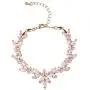 WeimanJewelry Silver/Gold/Rose Gold Plated Cubic Zirconia Round CZ Marquise Bridal Charm Bracelet for Women Bride Wedding with Extended Chain