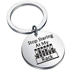 BAUNA Funny Lab Week Lab Tech Gift Laboratory Technician Key Ring Stop Staring at My Race for Medical Technologist Med Techs