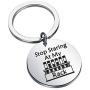 BAUNA Funny Lab Week Lab Tech Gift Laboratory Technician Key Ring Stop Staring at My Race for Medical Technologist Med Techs
