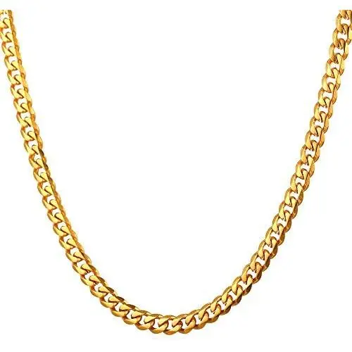 U7 Miami Cuban Chain in Stainless Black Gold Color|Flat Link Necklace NK Cuban Chains for Men and Women,Width 3-12mm,Length 14 Inch-30 Inch.Gift Packed U7 Miami Cuban Chain in Stainless Black Gold Color|Flat Link Necklace NK Cuban Chains for Men and Women,Width 3-12mm,Length 14 Inch-30 Inch.Gift Packed