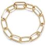 CIUNOFOR Designer Brand Classic Twist Rope Chain Link Bracelet Threader Interlocking Bracelet Inspired Antique Textured Bracelet Gold Plated Cable Wire Bracelet