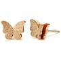 Lenias Stainless Steel Butterfly Pendant Necklace and Tassel Stud Earrings for Women Girls Rose Gold Silver Cute Charm Fashion Animal Jewelry Gifts