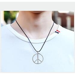 S925 Sterling Silver Peace Sign Hippie Party Accessories Pendant Necklace for Women