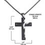 epiphaneia Mens Fear Not Isaiah 41v10 Stainless Steel Cross Necklace Black & Silver - Mens Jewelry Cross Necklaces Christian Religious Gifts Christians Gift for Men - Birthday for Dad, Fathers Day