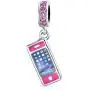 Pink Cellular Cell Mobile Smart Phone Dangle Charm Bead For Women Teen Enamel .925 Sterling Silver Fits European Bracelet