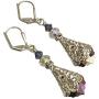 HisJewelsCreations Baroque Crystal Vintage Inspired Leverback Dangle Drop Earrings