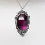 Purple Cabochon in Antiqued Silver Finish Pewter Frame Pendant Necklace Purple Cabochon in Antiqued Silver Finish Pewter Frame Pendant Necklace
