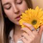 Sunflower Ring, Boho Floral Rings for Women, Dainty Sterling Silver Jewelry, Flower Promise Accessory, Antique Wedding Gift, Bohemian Fashion Item