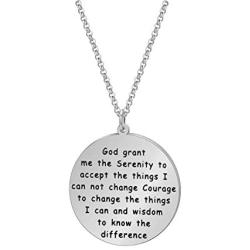 AA Monthly Medallion Necklace Sober Recovery Necklace with Serenity Prayer Recovery Gift