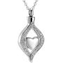 Cremation Necklace Memorial Jewelry Stainless Steel Crystal Pendant Locket Keepsake Urn Necklace for Ashes