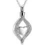 Cremation Necklace Memorial Jewelry Stainless Steel Crystal Pendant Locket Keepsake Urn Necklace for Ashes Cremation Necklace Memorial Jewelry Stainless Steel Crystal Pendant Locket Keepsake Urn Necklace for Ashes