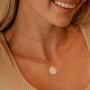 Mevecco Layered Coin Necklace 18k Gold Plated Vintage Disk Hammered Pendant Necklace Goddess Worship Celebrity Circle Medal Reversible Chic Genuine Elegant Keepsake Gift